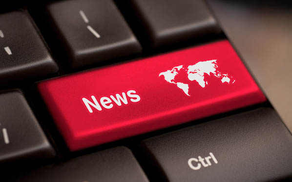 A news key button on laptop white keyboard